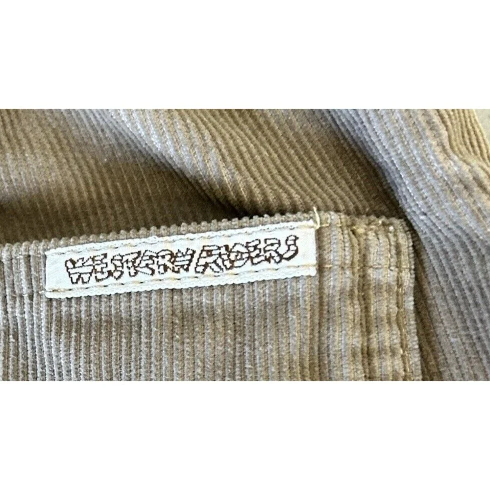 Western Riders Women's 1970's Tan Corduroy Jean's 26x29 Elastic Waist Band